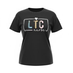LTC Nurse Crewneck T‑Shirt in Black